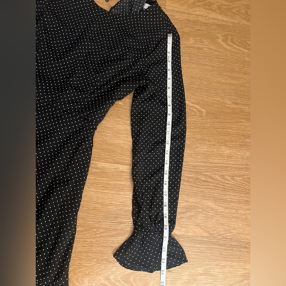 DO+BE Black Polka Dot, Ruffle Sleeves, Flare, Backless Dress, Size S - Picture 5 of 11